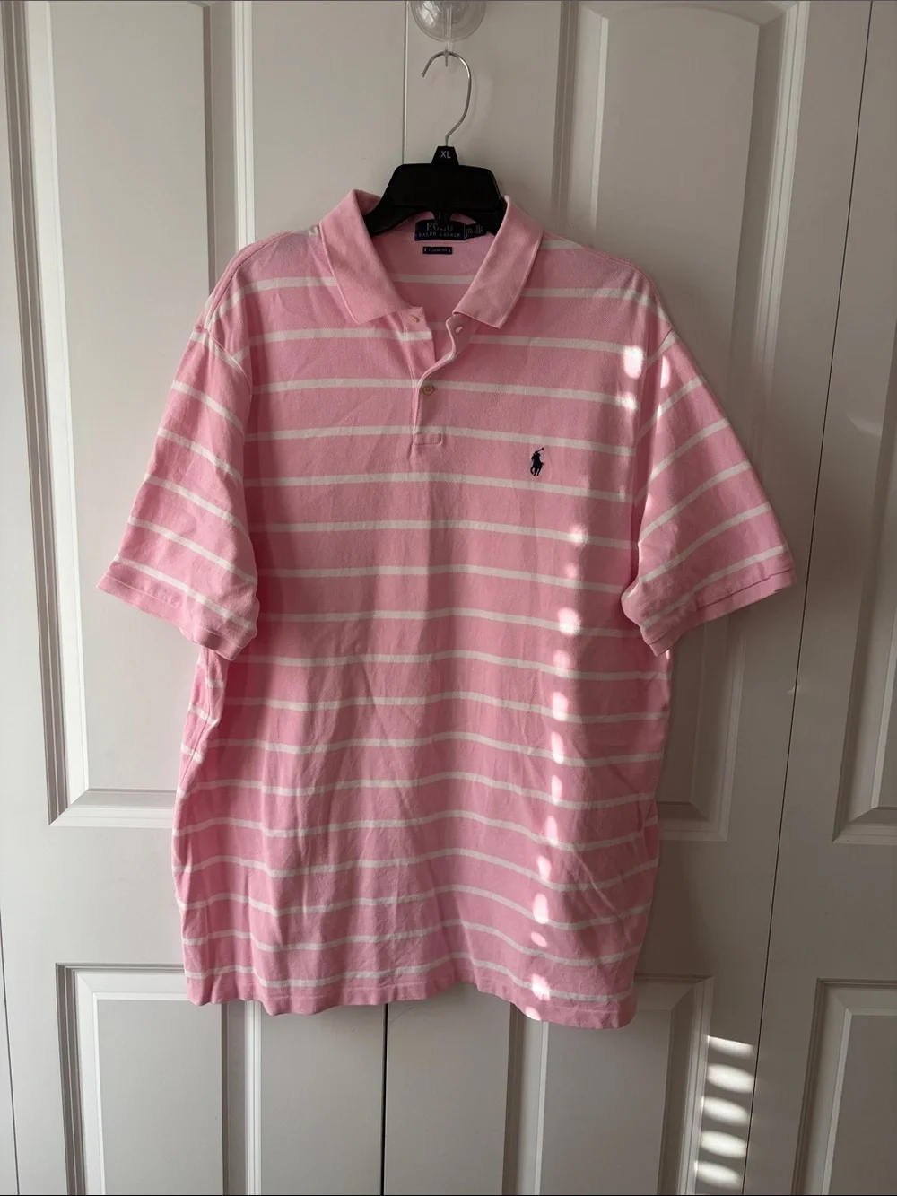 Polo by Ralph Lauren Pink and White Striped Cotton Polo Men's Size XXL